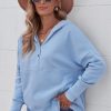 Womens Oversized Sweatshirts Hoodies Fleece Button Neck Hooded Tops Casual Pullover Tunics Winter Outfits 2025