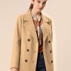 Women's Long Sleeves Double Breasted Button Winter Outerwear Pea Coat