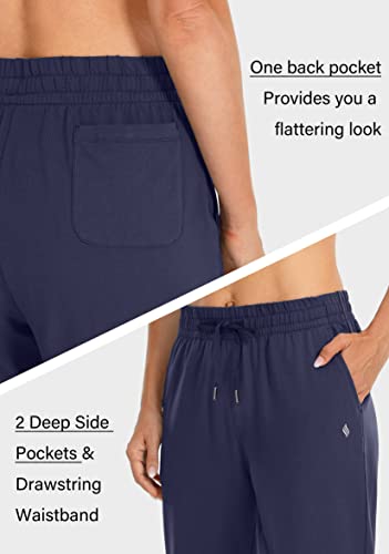 Women's Cotton Sweatpants Yoga Lounge Casual Pants Open Bottom Sweat Pants for Women with Pockets
