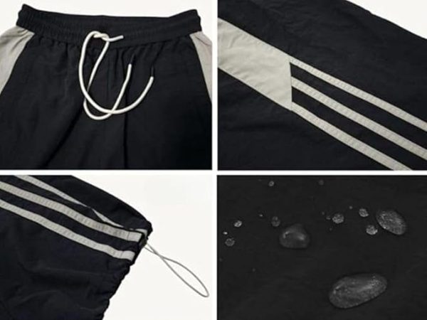 Stripes Track Pants Women Y2k Parachute Pants Mens Baggy Wide Leg Sweatpants Cargo Jogger Pants