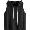 Women's Summer Sleeveless Hooded Tank Top T-Shirt for Athletic Exercise Relaxed Breathable