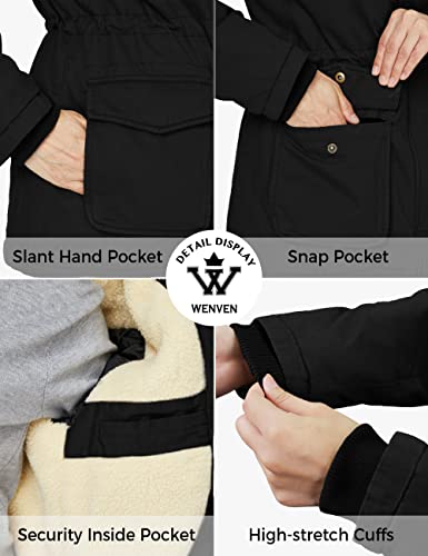 Women's Winter Warm Sherpa Lined Jacket Heavy Parka Coat with Hood