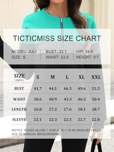 Womens Sweatshirts Half Zip Fleece Pullover Tops Color Block Quarter Zipper Hoodies Fall Winter Clothes