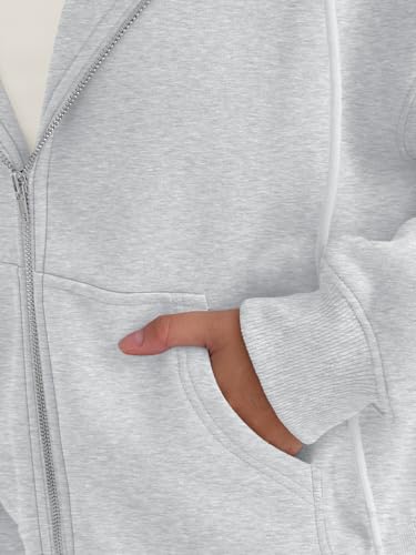Zip Up Hoodies For Women Cropped Sweatshirts Fall Fashion Outfits 2025 Y2k Fleece Teen Girls Clothes