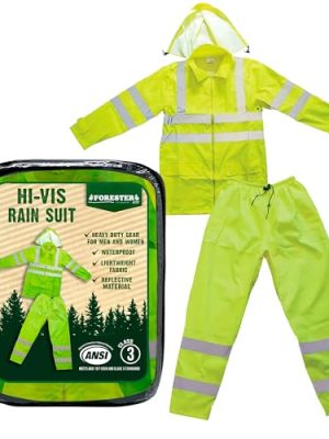 Class 3 Hi-Vis Rain Suit - Waterproof Rain Jacket & Pants | Heavy Duty Rain Gear for Men and Women | Lightweight, Reflective
