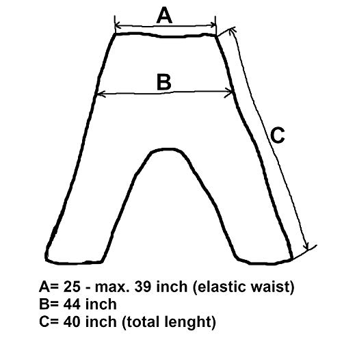 Baggy Harem Pants Men Women, Wide Leg Yoga Lounge Trousers, Adjustable Length, 2 Pockets, One Size