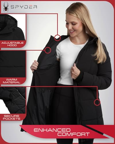 Women's Puffer Jacket - Cozy Hooded Long Puffer Jackets for Women with Hand Pockets - Soft Stretch Bubble Jacket S-XL