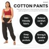 Men Women Cotton Linen Baggy Harem Drawstring Yoga Pants, One Size Casual Hippie Trousers with Pockets