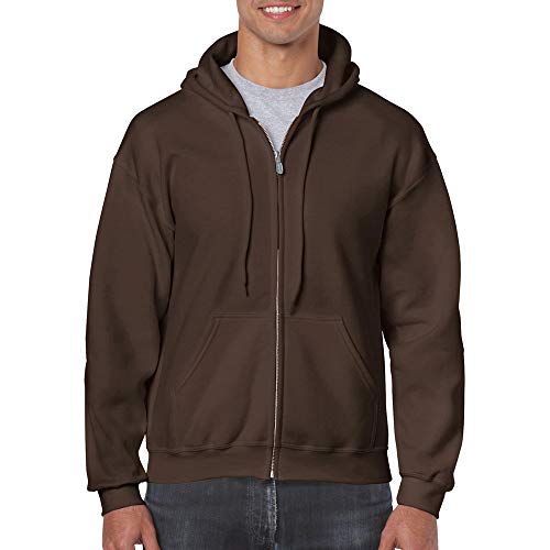 Heavy Blend Unisex Adult Full Zip Hooded Sweatshirt Top (M) (Purple)