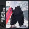 Womens Mens Baggy Waterproof Snowboarding Pants Unisex Snow Cargo Warm Insulation Ski Pants
