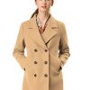 Women's Long Sleeves Double Breasted Button Winter Outerwear Pea Coat