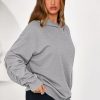 Hoodies for Women Oversized Pullover Sweatshirts 2025 Ruched Long Sleeve Casual Tops Fall Fashion Y2K Clothes