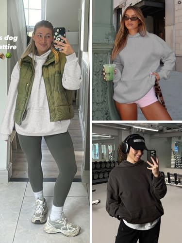 Womens Oversized Hoodies Fleece Sweatshirts Long Sleeve Sweaters Pullover Fall Clothes with Pocket