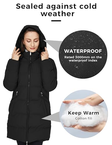 Women's Warm Thickened Parka Coat Winter Puffer Jacket with Removable Hood
