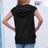 Women's Sleeveless Zip Up Hoodies Casual Loose Fit Drawstring Sweatshirts Lightweight Jackets Vest with Pockets