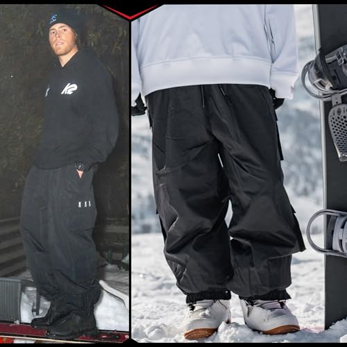 Womens Mens Baggy Waterproof Snowboarding Pants Unisex Snow Cargo Warm Insulation Ski Pants