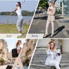 Womens Golf Pants with Zip Pockets High Waisted Stretch 7/8 Ankle Dress Work Business Casual Slacks Travel Pants