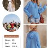 Hoodies for Women 2024 Fashion Fall V Neck Button Down Long Sleeve Hooded Sweatshirts Tops