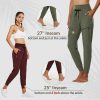 Women's Joggers Lightweight Hiking Pants High Waist 5 Zipper Pockets Quick Dry Travel Athletic UPF50+