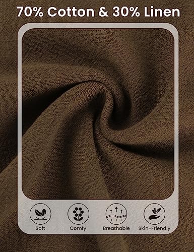 Women's Culottes Linen Cropped Wide Leg Pants Elastic Waist Casual Palazzo Trousers with Pockets