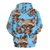 Raccoon Cute But Feral Loves Coffee Adult Pullover Hoodies Long Sleeve Sweatshirt Casual Tops with Pockets for Women Men
