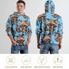 Raccoon Cute But Feral Loves Coffee Adult Pullover Hoodies Long Sleeve Sweatshirt Casual Tops with Pockets for Women Men