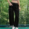 Womens Baggy Wide Leg Pants Casual Summer Palazzo Pants Drawstring Waist Barrel Sweatpants with Pockets