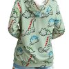 Women Dinosaur Funny Hoodie Sweatshirt Pocket Crewneck Casual Loose Cute Tops Long Sleeve Hoodied Pullover Shirt