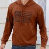 Mens Hoodies Long Sleeve American Flag Graphic Drawstring Hooded Pullover Sweatshirts