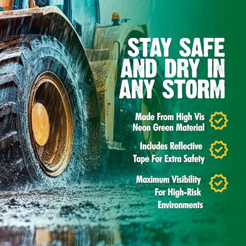 Class 3 Hi-Vis Rain Suit - Waterproof Rain Jacket & Pants | Heavy Duty Rain Gear for Men and Women | Lightweight, Reflective