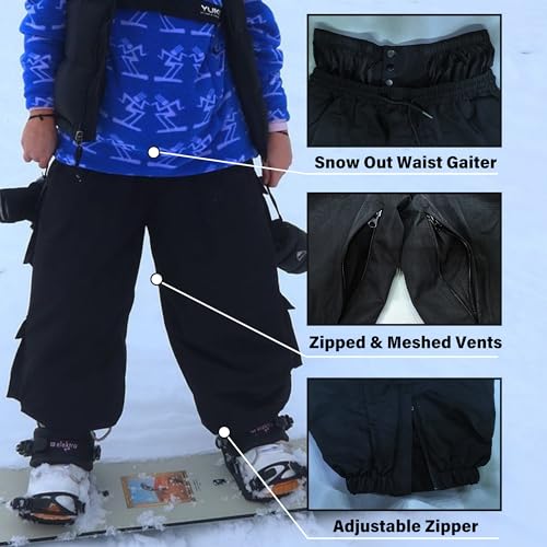 Womens Mens Baggy Waterproof Snowboarding Pants Unisex Snow Cargo Warm Insulation Ski Pants