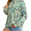 Women Dinosaur Funny Hoodie Sweatshirt Pocket Crewneck Casual Loose Cute Tops Long Sleeve Hoodied Pullover Shirt