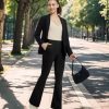 Womens Yoga Dress Pants Work with 4 Pockets Bootcut Business Leggings Stretch High Waisted Slacks Casual 30"