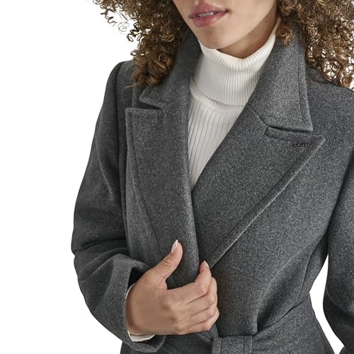 Women's Long Belted Faux-Wool