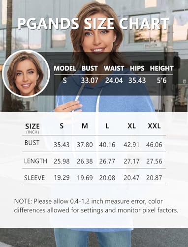 Women's Long Sleeve Drawstring Hoodies Sweatshirt Casual Loose Lightweight Pullover Tops with Pocket