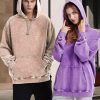 Womens Oversized Hoodies Unisex Casual Hooded Sweatshirts Vintage Wash Cotton Mens Pullover Tops