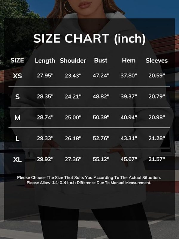 Womens Oversized Hoodies Fleece Sweatshirts Long Sleeve Sweaters Pullover Fall Clothes with Pocket