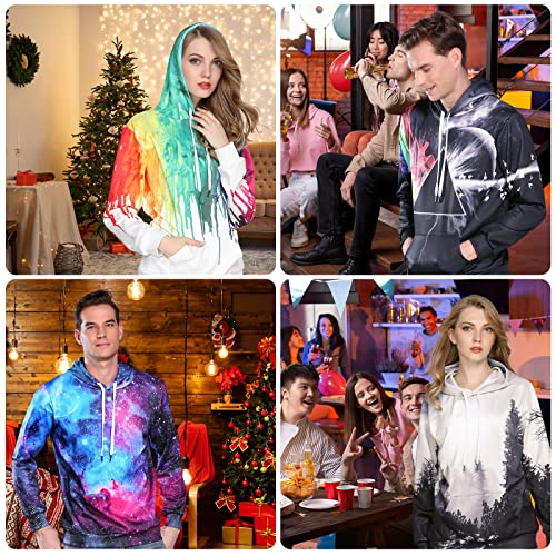 Unisex Hoodies 3D Print Galaxy Pullover Hooded Sweatshirt Hoodies with Big Pockets for Men, Teen Boy, Women